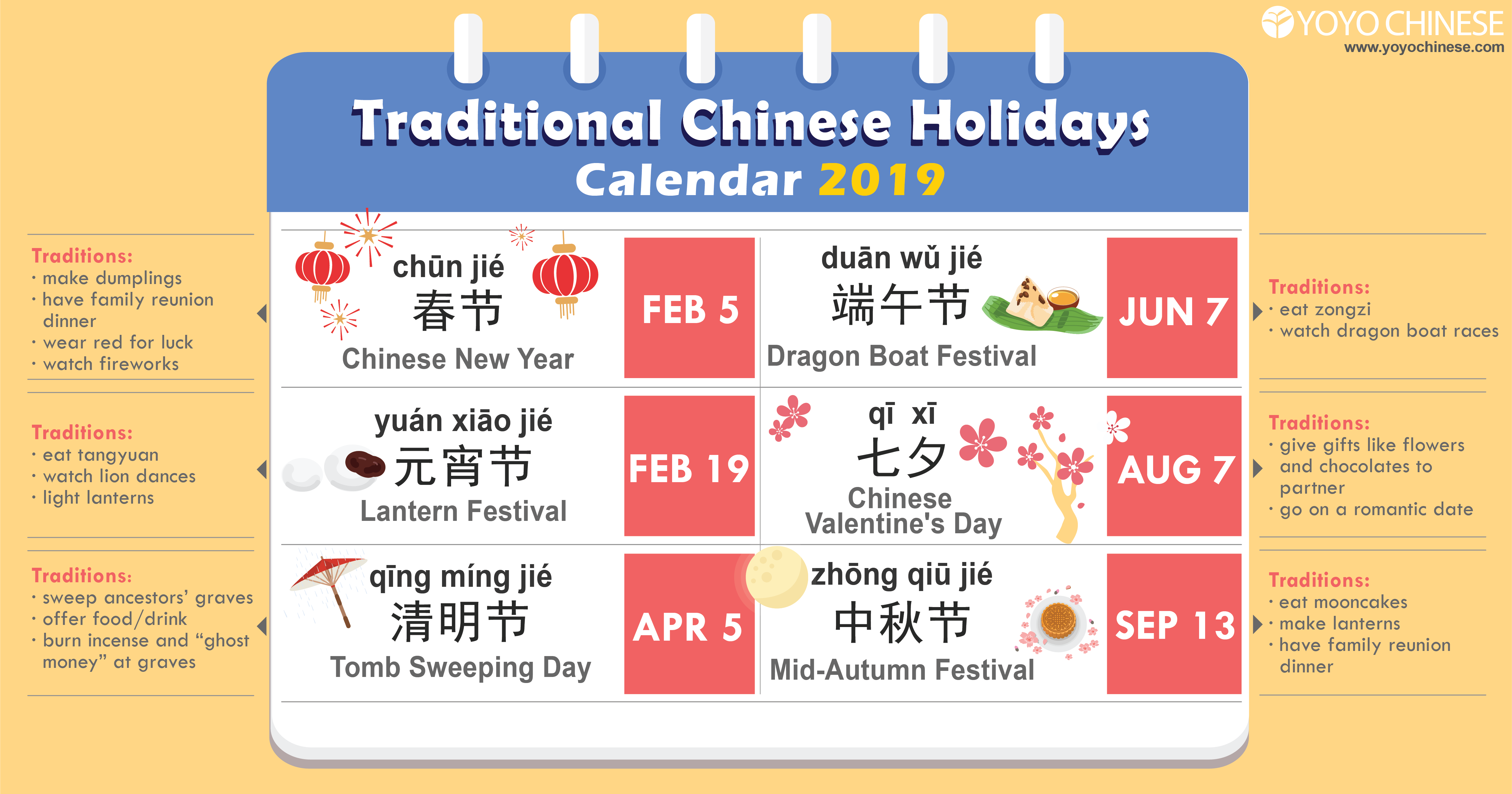 Importano Chinese New Year Holidays Calendar Gambaran
